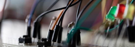 Wires plugged in to an electrical grid