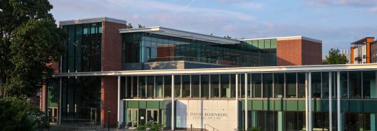 Broad front view of the J. David Rosenberg College of Law
