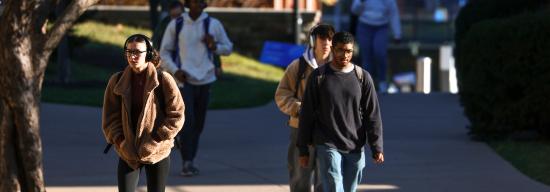 Students walking to class outside