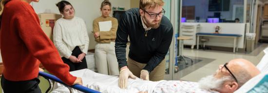 People checking on a clinical patient