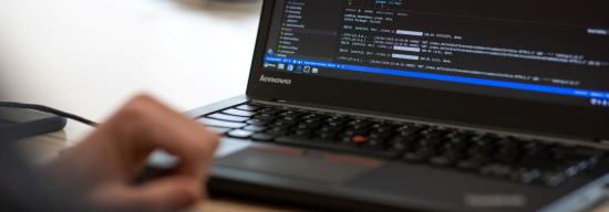 laptop screen open to command prompt