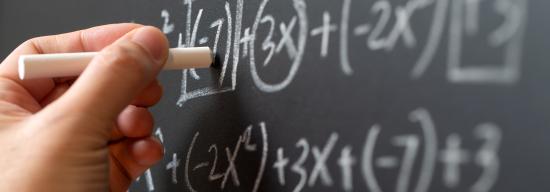 Chalkboard with mathematical equations